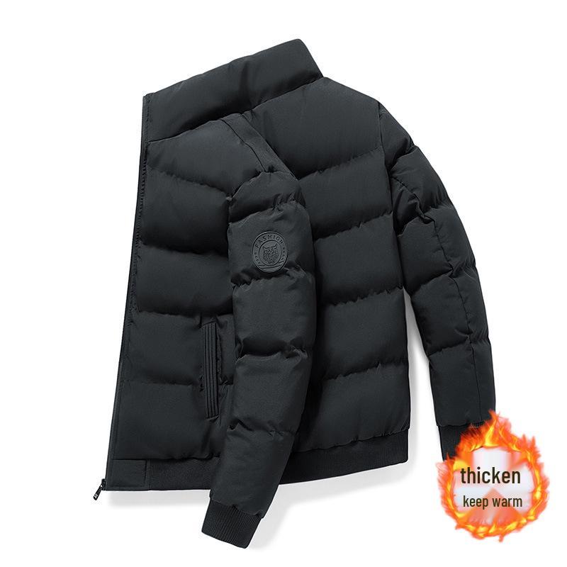 Veste d'hiver pour homme à col montant - Épaisse, chaude, vêtement d'extérieur rembourré en coton pour couples