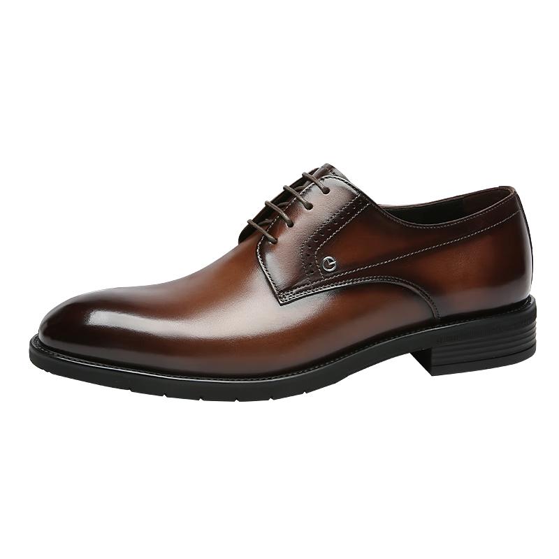 Goldlion Men s Business Formal Scuffed Derby Leather Shoes 41