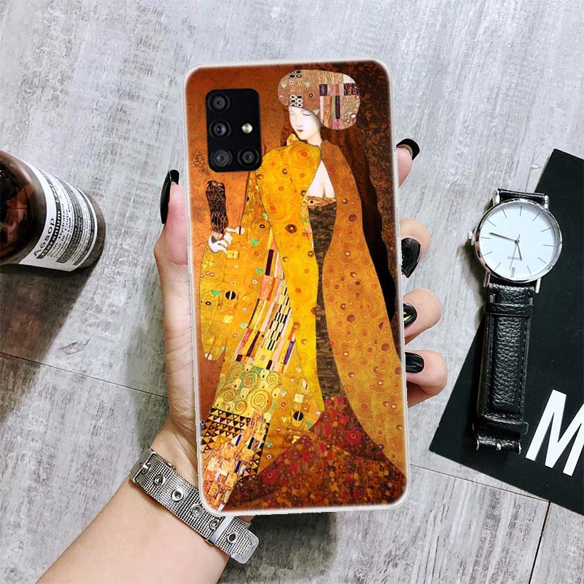 Kiss by Gustav Klimt Desig Phone Case For Samsung Galaxy A50 A70 A40 A30 A20S A10 Note 20 Ultra 10 Lite 9 8 A6 A8 Plus A7 A9 + C