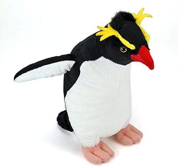 Calorata Rockhopper Penguin Plush Toy Realistic Penguin Animal Toy Doll Gift Present Birthday Christmas Present (Standing, Parent/Soft Touch) (Twice