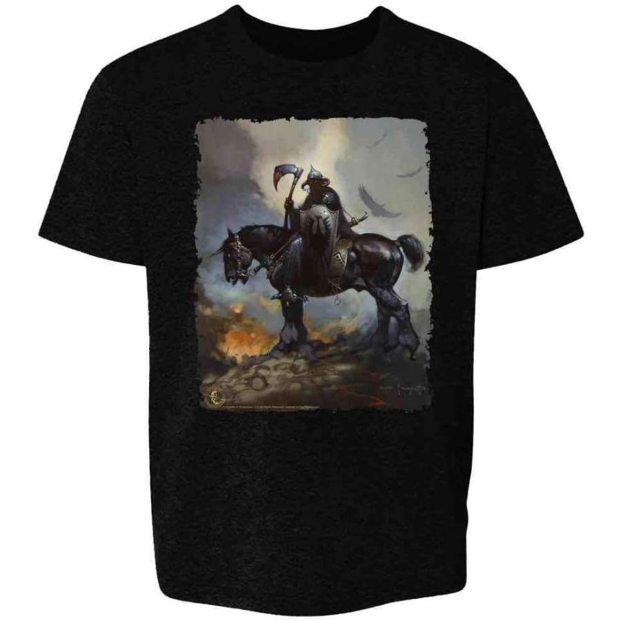 Pop Threads Death Dealer by Frank Frazetta Art Horror Youth Kids Girl Boy T-Shirt S чёрный