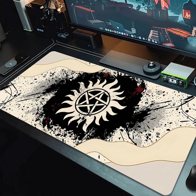 Supernatural Symbol Large Size Mouse Pad Large Gaming Table Cushion Nonslip Laptop Tablet Big Mousepad Xxl Mat Mini Pc Playmat With Lock Edge