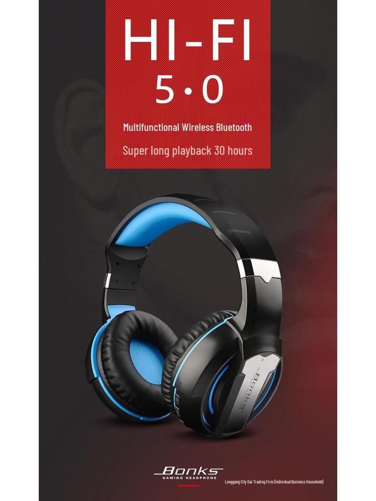 Over-Ear Wireless Bluetooth Headphones for Huawei, OPPO, Vivo, Apple: Deep Bass, Gaming Compatible