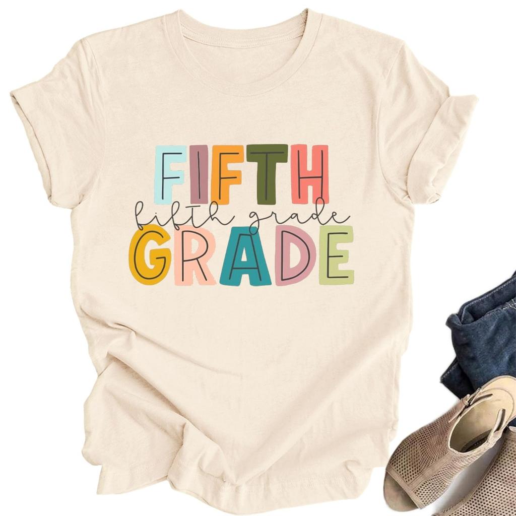 Lehrer-Shirts für Frauen: Erster Schultag T-Shirt Lehrer Zurück zur Schule Outfit Grafik-T-Shirt