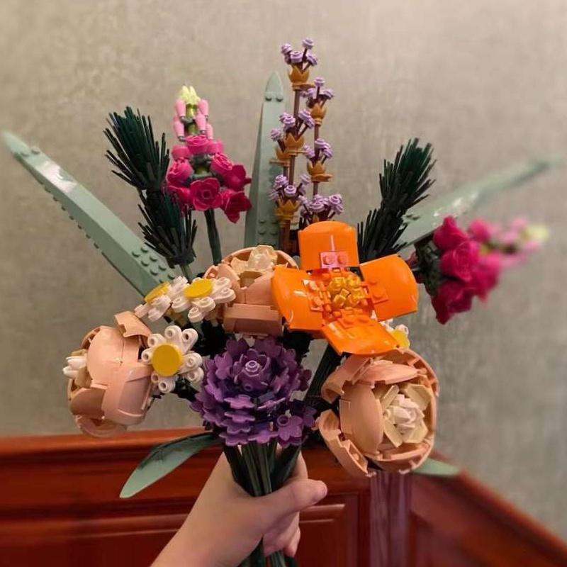 Kleine Partikel Baustein Spielzeug Bouquet Montage Spielzeug