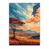 Nature Landscape Wall Art Western Sunset Scenery Canvas Painting Vintage Poster Print for Living Room Bedroom Wall Decor