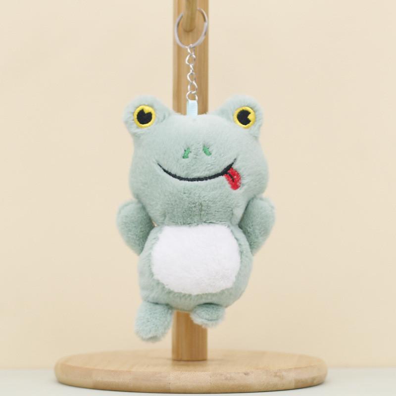 Cute Green Frog Plush Toy Keychain Short Plush Stuffed Animal For Bags And Weddings