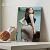 Elegant Woman Silhouette Wall Art Metal, Weatherproof Iron Plaque for Indoor Outdoor Decor, 7.87x11.8 Inch with Holes