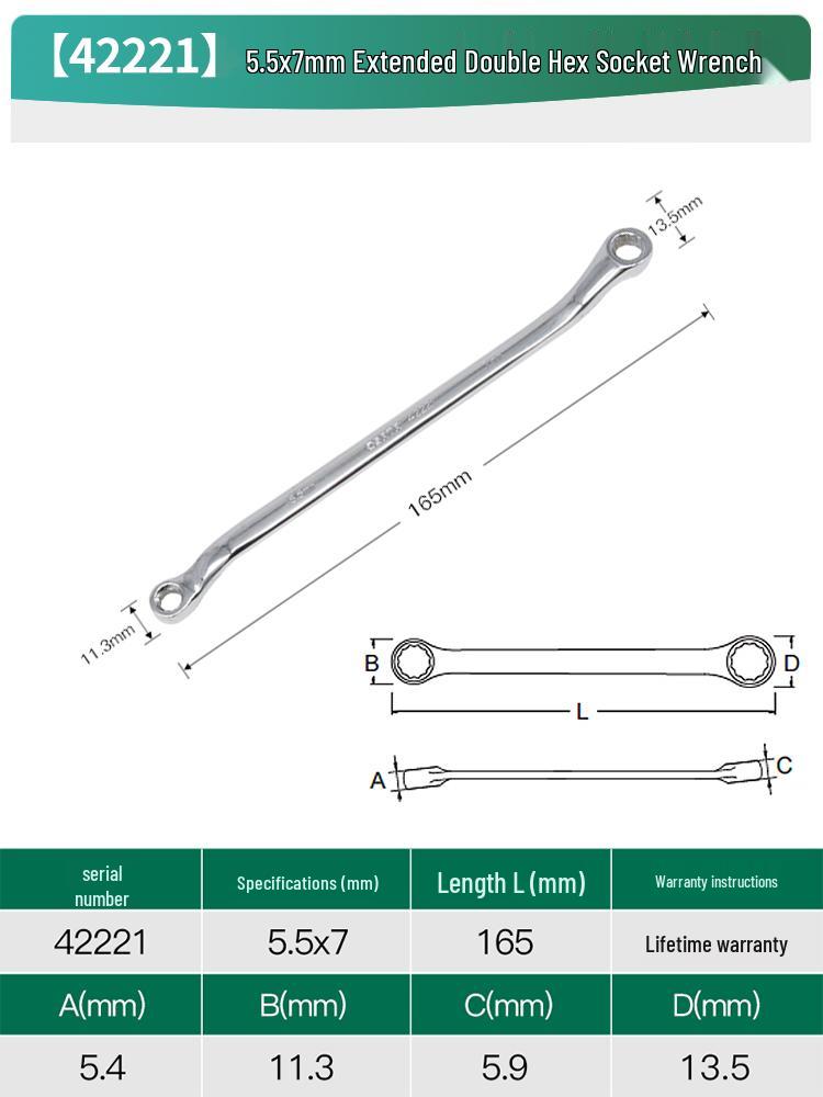 SATA Dual-Ended High-Strength Star Wrench Glasses Repair Tool Set (Sizes 8-10-24)