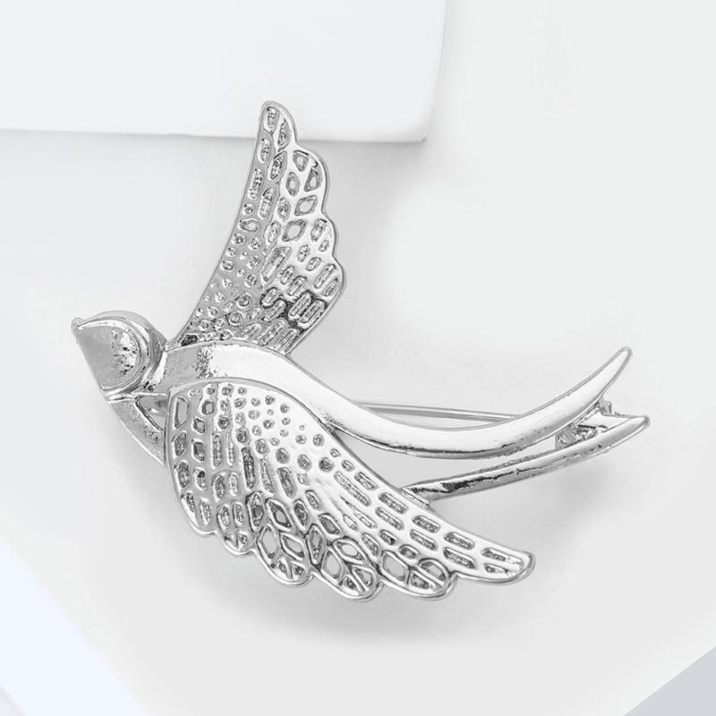 Contemporary Swallow Brooch Lightweight Alloy Jewelry With Polished Texture Gift For Birthdays Anniversaries Event