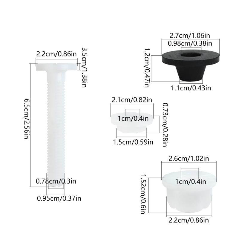 2Pcs Toilet Cistern Fixing Kit Fastening Bolts Plastic Toilet Water Tank Screws Prevents Leakage And Loosening