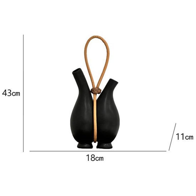 

Modern Vase Decorative Vases Creative Elegant Rope Flower Bottle Luxury Aesthetic Living Room Flowers Bottles Table Decorations чёрный