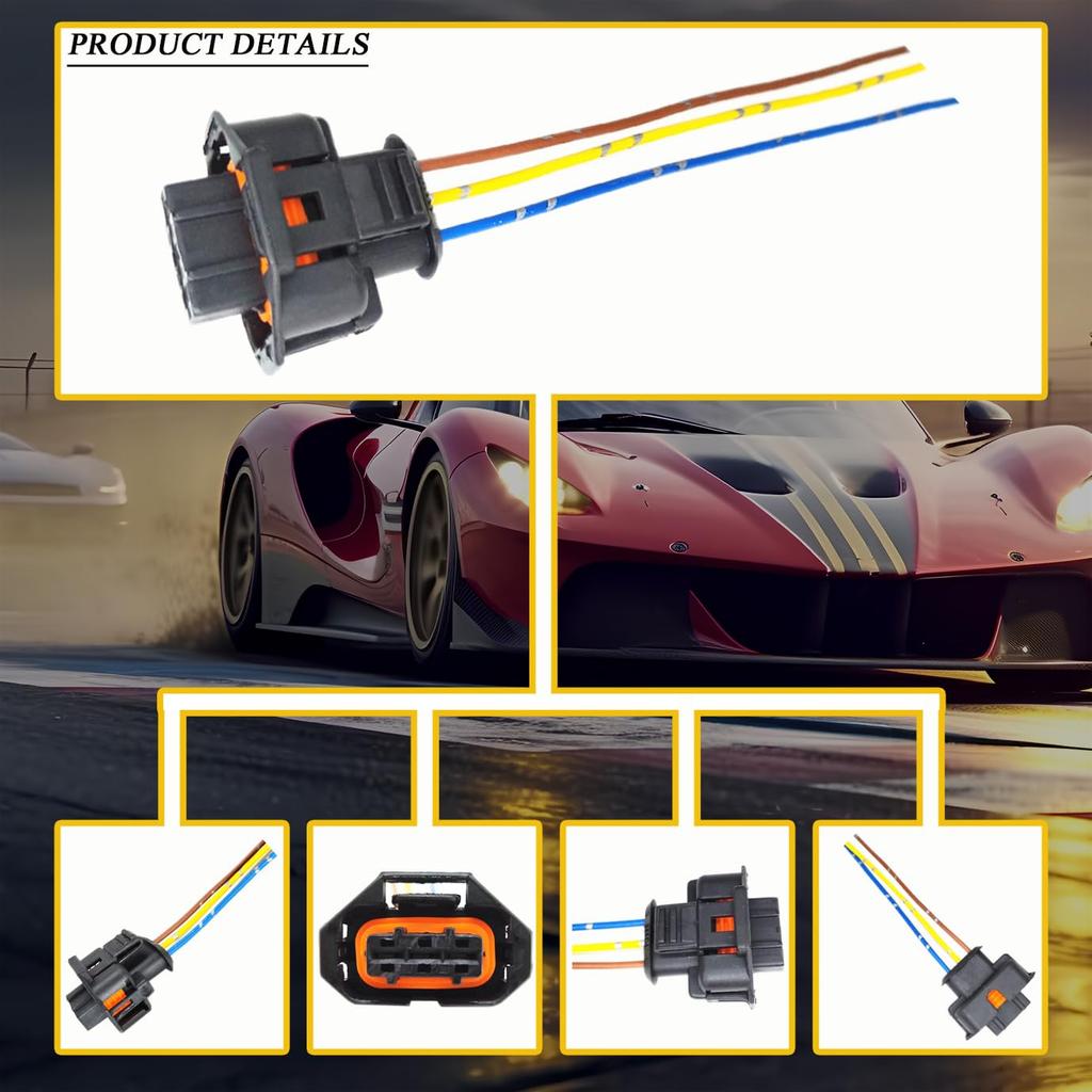 Diesel Truck Accessories Fuel Rail Pressure Sensor Harness Connector Plug 02-08 Replacement for Dodge Ram 2500 3500 Diesel 5.9L,02-07 6.6L LLY for GM