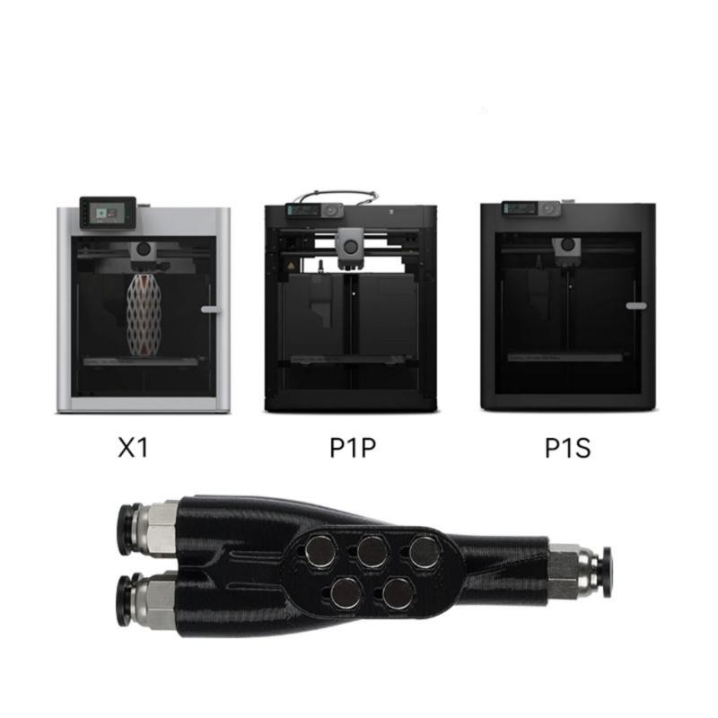 For Lab X1C P1P/S 4-in-1 PTFE Adapter 3D Printer Accessories Tubing Connectors for Lab 3D Printers Accessories