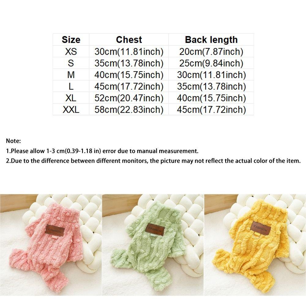 Dog Coat Warm Dog Four Legged Clothes Soft Thicken Plush Dog Jumpsuit Fleece with D Ring Pet Sweater Daily Wear