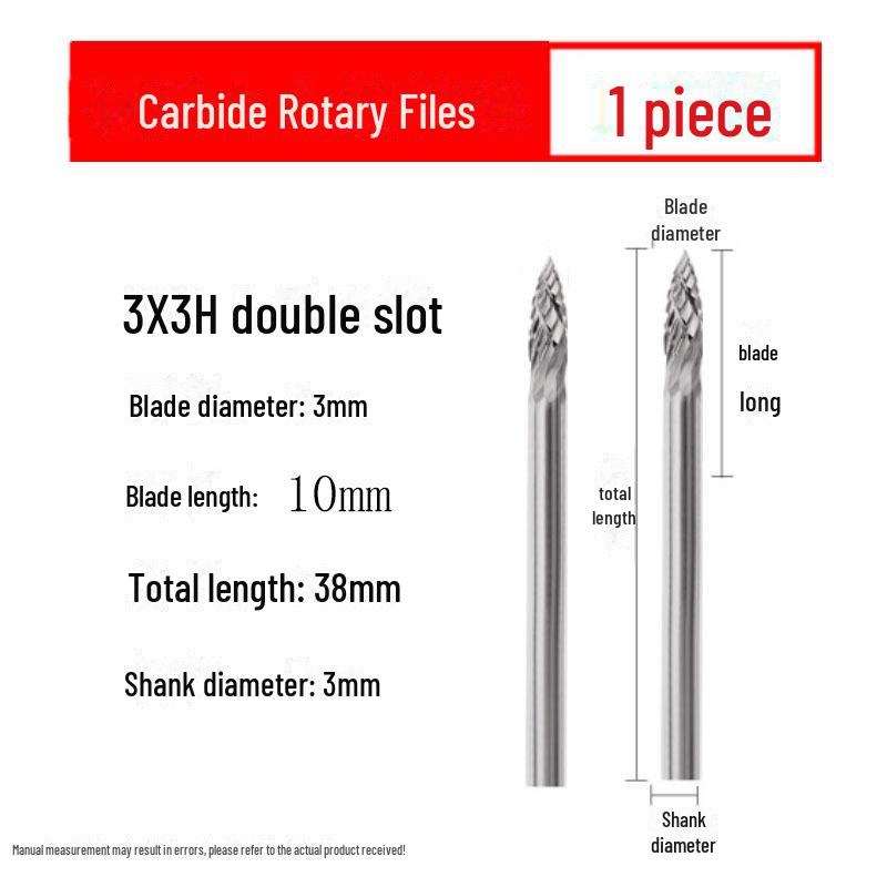 3mmX6 Tungsten Steel Carbide Rotary File for Electric Grinding - Small Metal Grinding Head