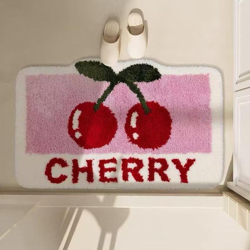 Ins Cherry Toilet Carpet Bathroom Absorbent Floor Mat