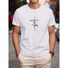 European Size T24-T240505-M Faith-Vertical 180G Men'S Short-Sleeved Print T-Shirt