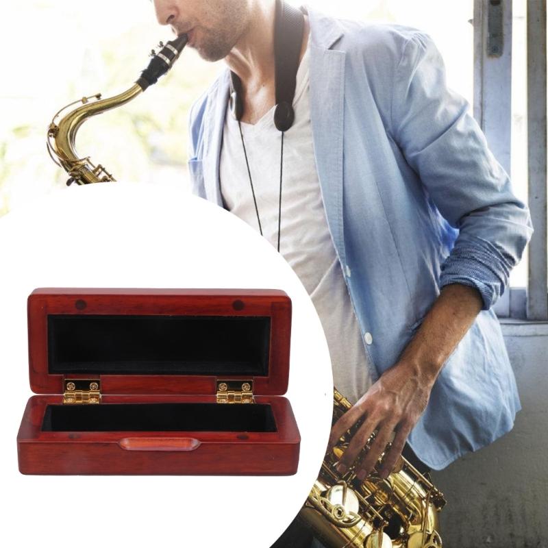 Saxophone Mouthpieces storage Box Maple Wood Mouthpiece Box Woodwind Mouthpiece Case Musical Instrument Accessories