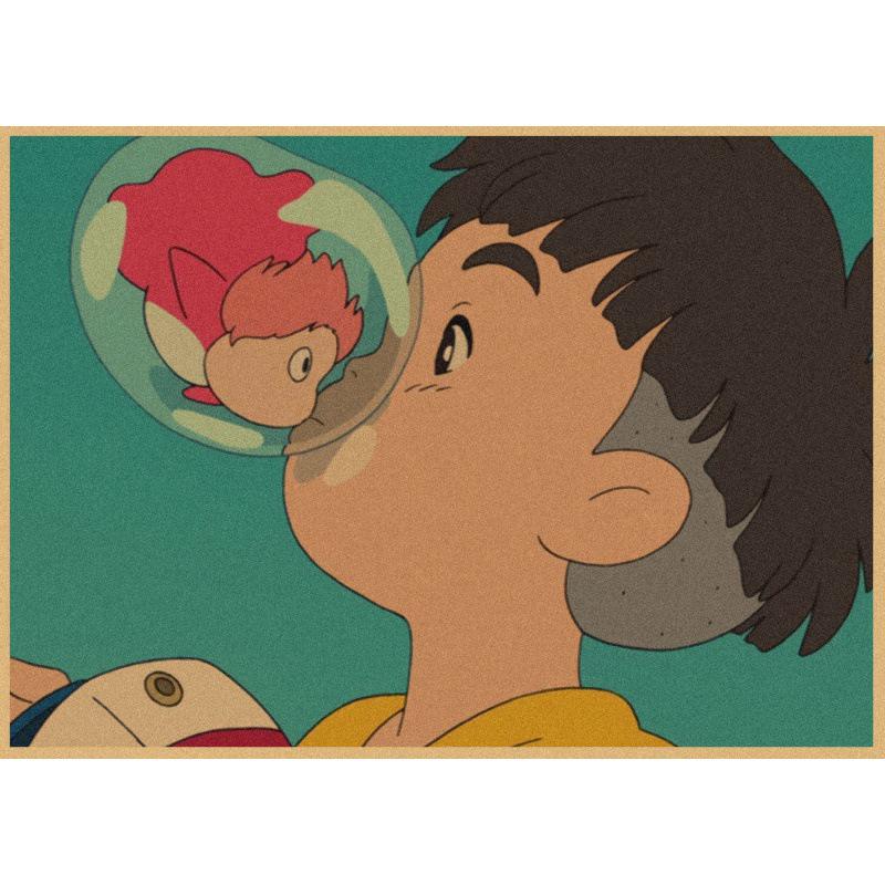 Large Goldfish Princess Anime Retro Poster - Decorative Kraft Paper Wall Art