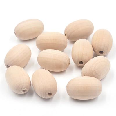 20 Stück Oval 30x20mm Naturholz Lose Perlen für DIY Basteln Holzkunst Schmuckherstellungszubehör