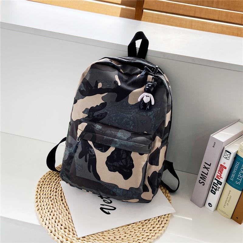 Unisex casual backpack fashionable new nylon cloth camouflage wear-resistant waterproof large-capacity backpack women