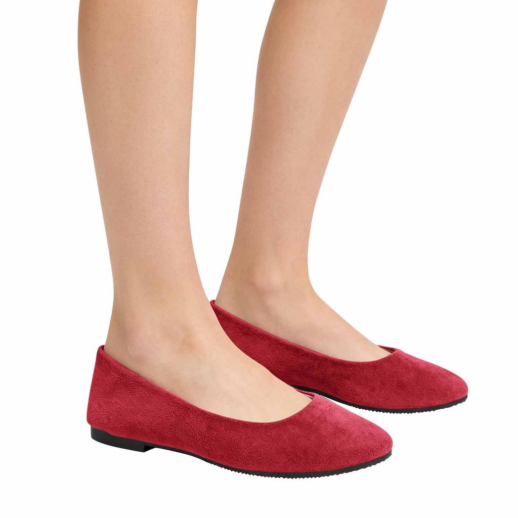 Women's Pointed Toe Flat Shoes Slip On Ballet Style Low Heel Casual Comfortable Soft Material Footwear