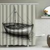 Black And White Sketch Style Boat Shower Curtain Decor A Chic Addition For Your Bathroom With This Stylish Boat-Themed Shower Cu