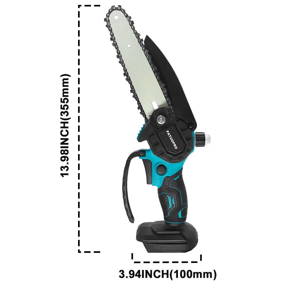 6inch Electric Chain Saw Cordless Chainsaw Portable Tree Branch Logging Cutter Woodworking Garden Tool For Makita 18V Battery