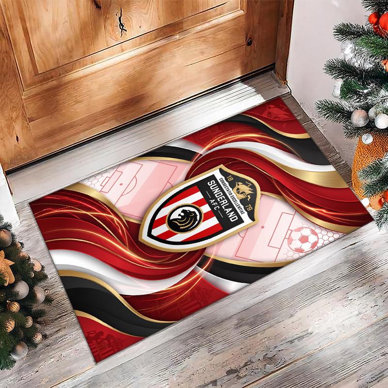 Tappeto in Velluto di Cristallo con Stampa del Sunderland Football Club, Comodo Assorbente d'Acqua Antiscivolo Tappeto per Pavimenti Interni