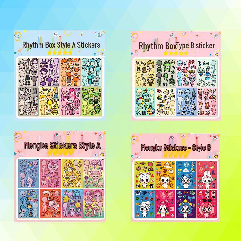 Princess Elsa Dress-Up Stickers: Educational DIY Cartoon Makeup Set for Kids