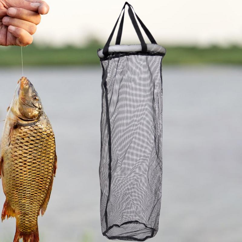 Quick-Drying Floating Fish Basket Fish Cage Folding Floating Fishing Bags Portable Net Cage For Storage Bait Crayfish Minnow
