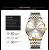 Aili Feida Men's Quartz Waterproof Watch with Hollow Back and Calendar Feature.