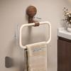 Suction Cup Walnut Towel Rack Medieval Style Punch-free Wall-mounted Bathroom Towel Ring Bathroom Towel Hanging Rack