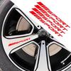 Moda 4 parça Araba Çıkartmaları Tekerlekler Jantlar Spor Yarış DIY Çizgiler Dekoratif Çıkartmalar Amblem Araba Stili Araba SUV Kamyonet Aksesuarları