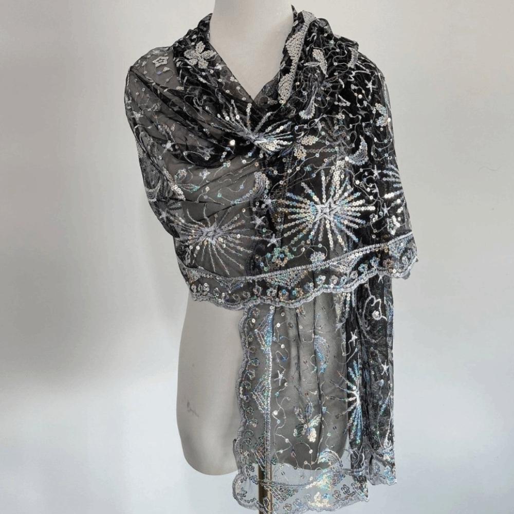 Glitter Sequins Shawl Wraps 60x200cm Evening Dresses Capes Chic Glitter Sequins Shawls  Lady Party