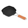 Pfanne Outdoor Haushalt Klappbar Buchenholzgriff Energiesparend Antihaft Streifen Steak Spezialpfanne Grillpfanne