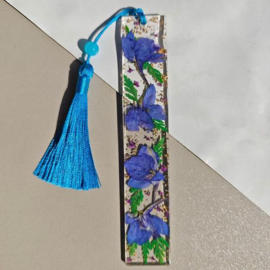 DYS Real Flower Resin Bookmark, 12 Months Dried Page Marker, Handmade Pressed Bookmark for Readers, Gift Book Lovers