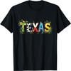 TEXAS Retro Vibes Textdesign Kräftige Farben & Leuchtende Sterne T-Shirt