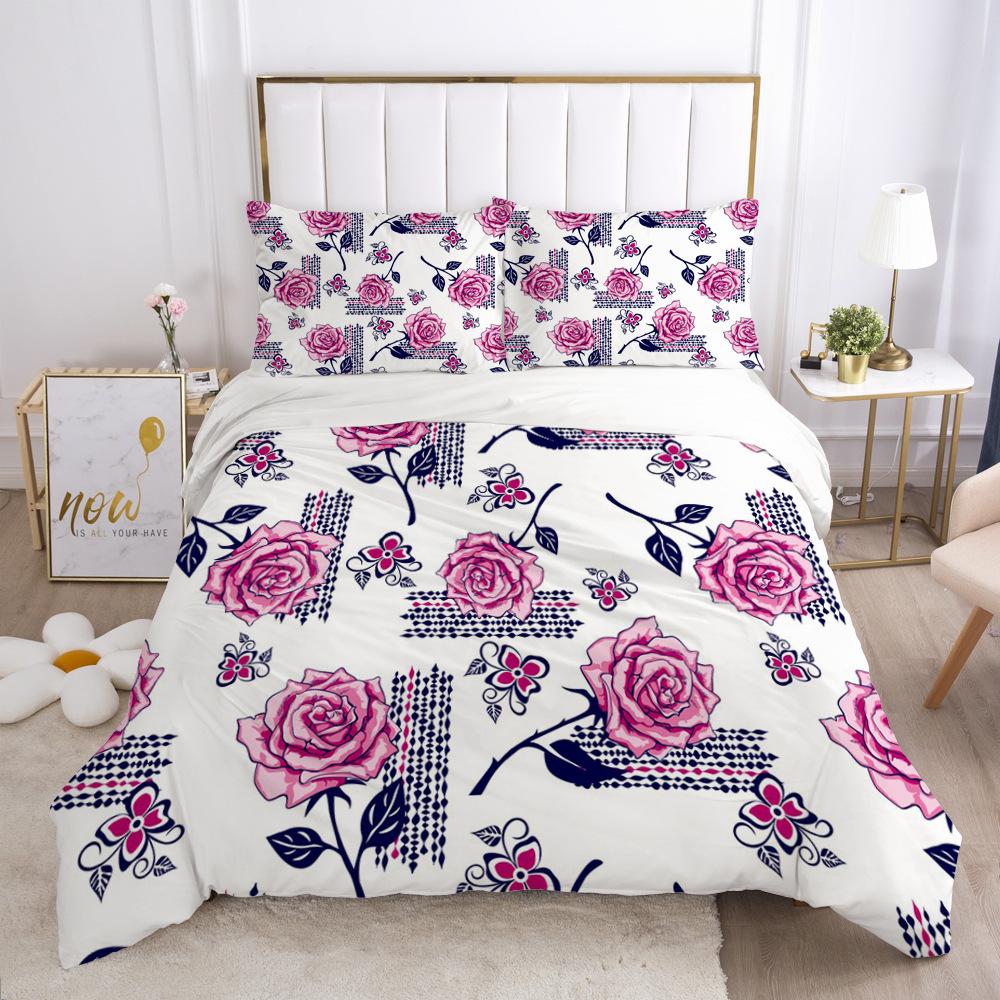 Set Biancheria da Letto 2/3 Pezzi Stampa Digitale Copripiumino Confortevole per Decorazione Camera da Letto di Casa, 1 Copripiumino e 2 Federe con Zip