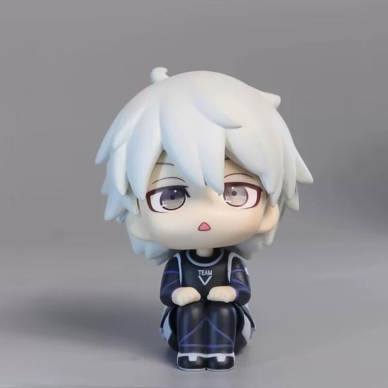 4pcs/Set Blue Lock Cute Seishiro Yoichi Meguru Hyoma Chibi Sitting Figure Soccer Anime Model Toy Desktop Ornament Car Decor Gift