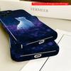2DFlat Starry Night Cat In Purple Flowers All Inclusive Film Hard iPhone Case, Compatible with iPhone 18 Pro Max 17 16 15 14 13 12 11