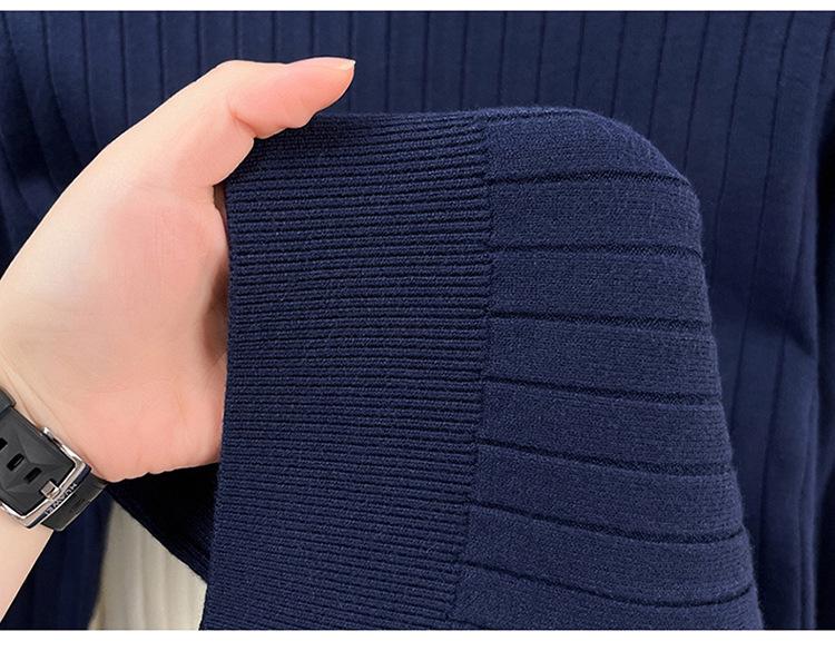 Men's Fashionable Thick Knit High-Neck Pullover Sweater