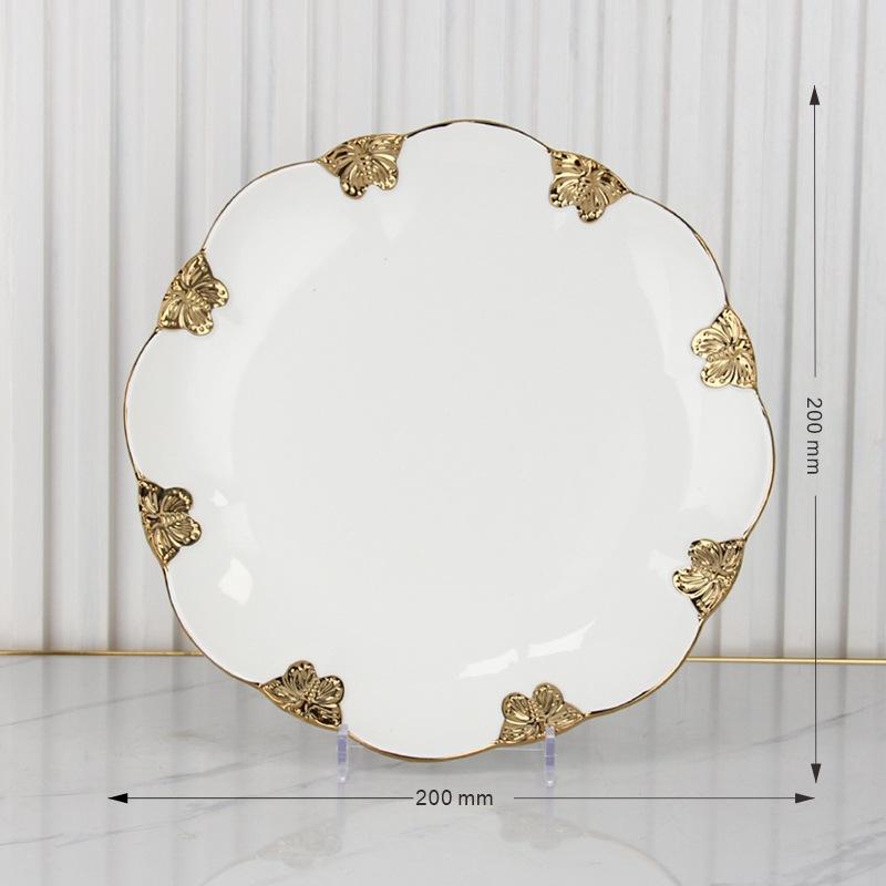 Butterfly Ceramic Dining Plate Steak Plate Sushi Plates Fish Dish Soup Plates Dessert Bowl Cake Stand Snack Bowl Fruit Bowl Tray
