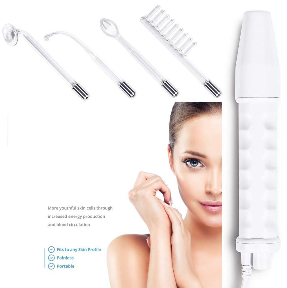 Skin Therapy Wand Portable Handheld High Frequency Skin Therapy Machine for Acne Treatment, Skin Tightening, Wrinkle Reducing