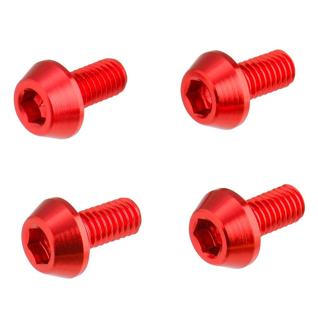 DRC Aluminum Taper Bolt M6x12mm 4 Pieces Red Dirt Freak
