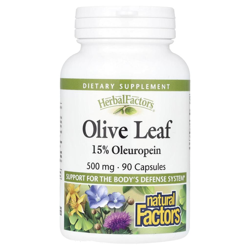 Herbal Factors, Olive Leaf, 500Mg, 90 Capsules