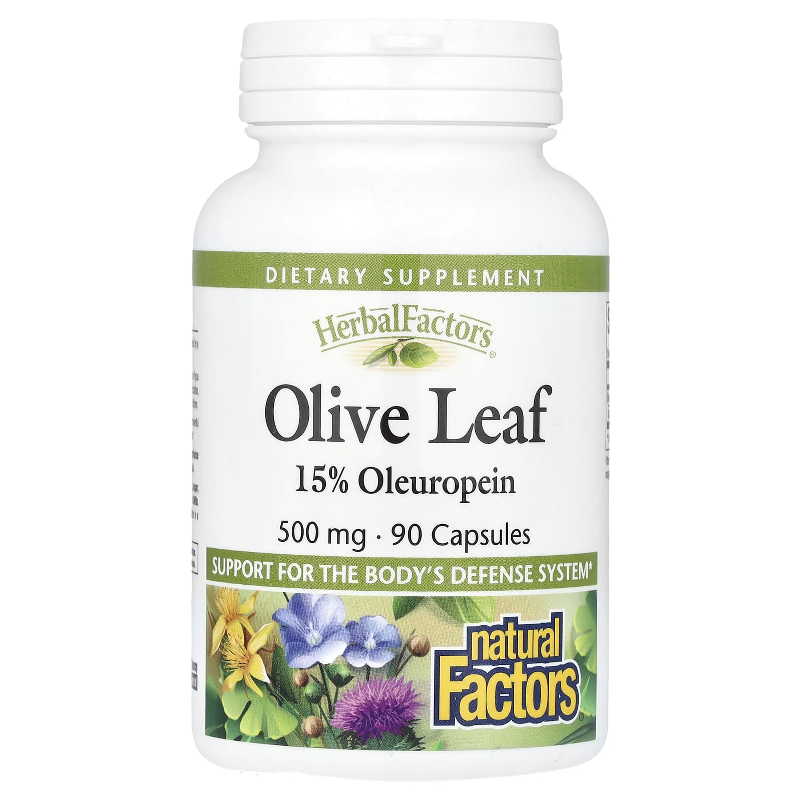 

Herbal Factors, Olive Leaf, 500Mg, 90 Capsules