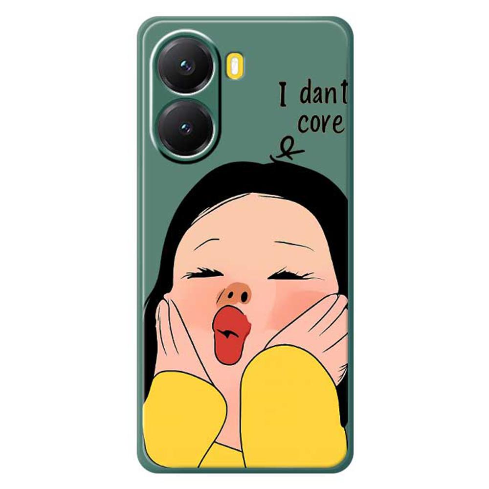 For Xiaomi Redmi Turbo 4 5G/Poco X7 Pro 5G Case Girl Holding Face Pattern Printing Straight Edge TPU Phone Back Cover