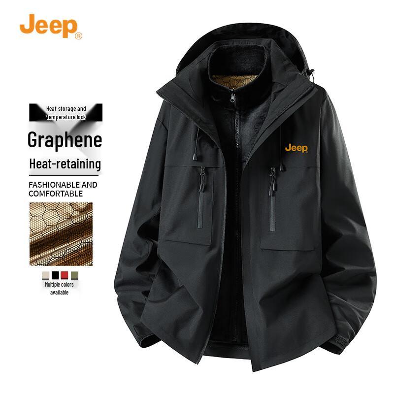 Jeep Men's 3-in-1 Windproof Warm Hooded Jacket
